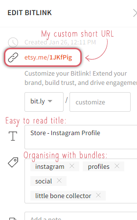 Editing a Bitly link