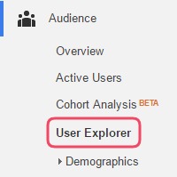 Access the User Explorer in the menu under Audience